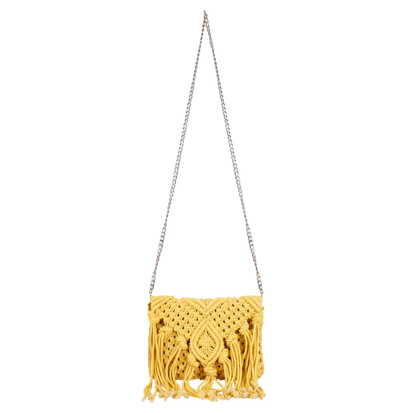 Trend Overseas Handwoven Crochet Macrame Bag Cotton Rope Handbag - Lightweight, Adjustable and Detachable Strap, Perfect for Teenagers and Kids