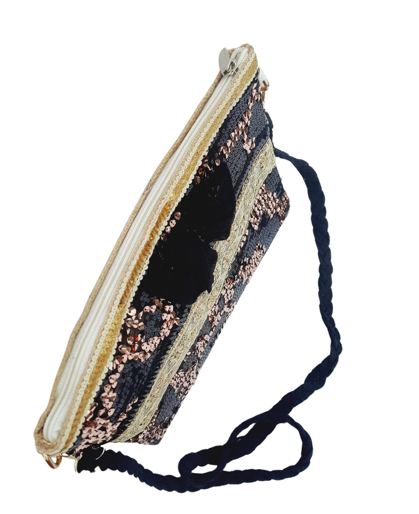 Trend Overseas Multicolor Jute Embroidery pom pom Bridal Bag cross body party sling bag