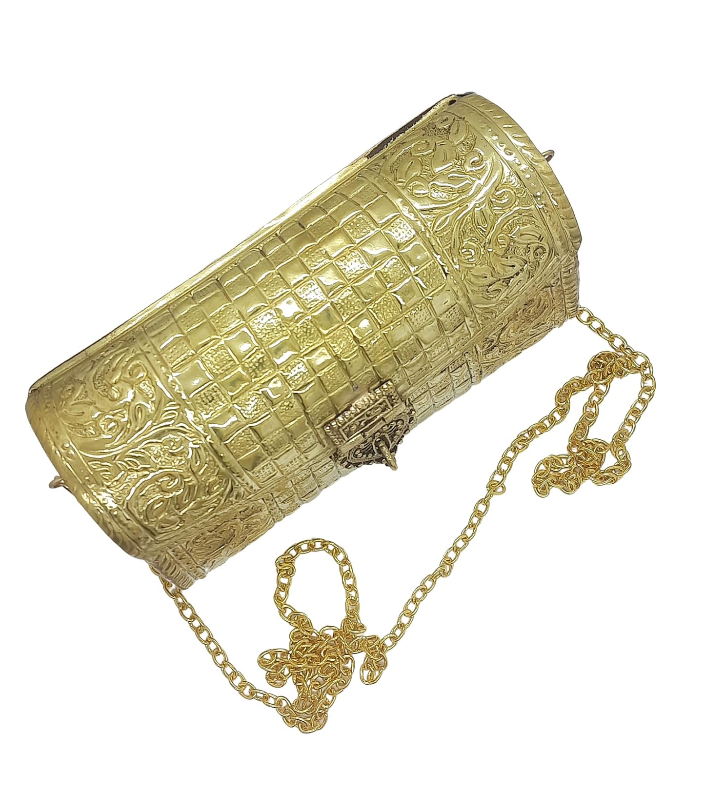 Trend Overseas Women Bridal Silver Gold Metal clutches Ethnic Handmade Brass Purse Metal party Bag Antique Hand Carving Purse