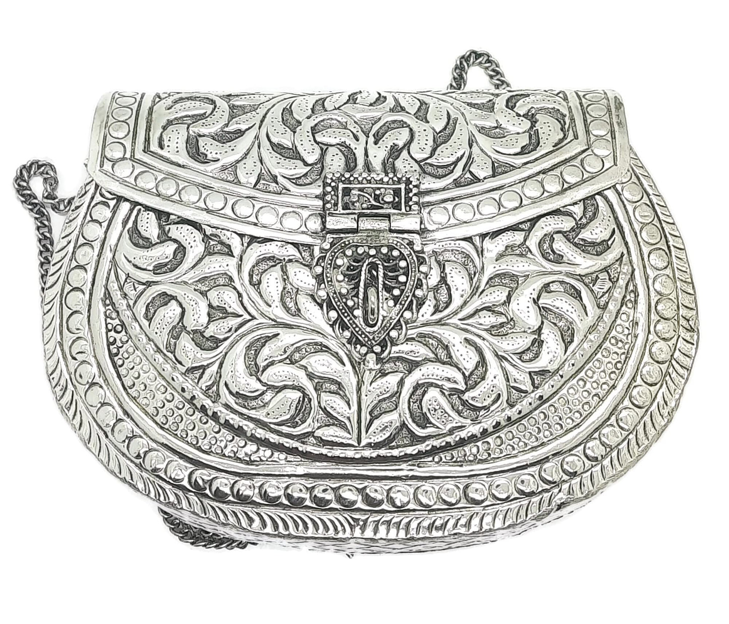 Trend Overseas Clutches for women Silver Brass Metal bag Bridal Clutch Party Purse
