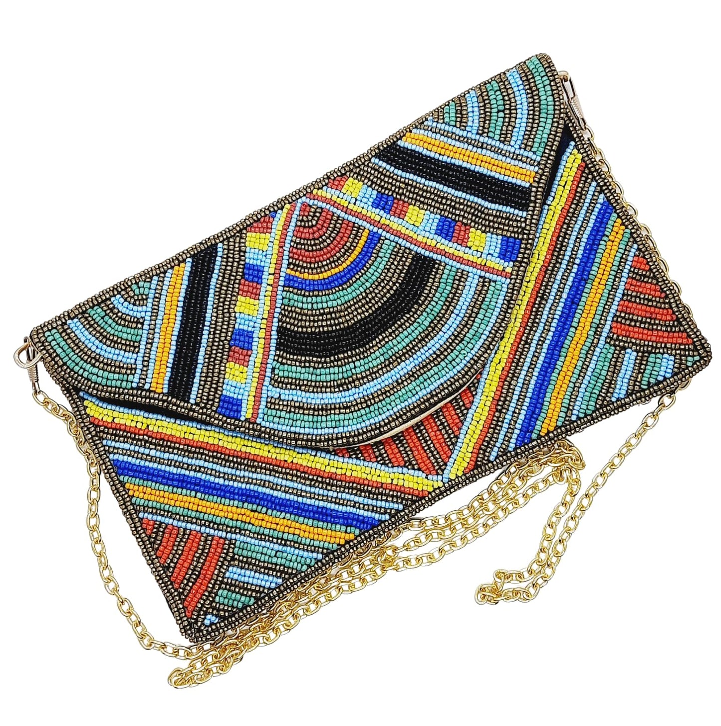 Trend Overseas Acrylic Beaded Wedding Boho Clutch bag Bohemian bag Evening Bag Ladies Purse Handbag Party Envelope Clutch Embroidered clutch