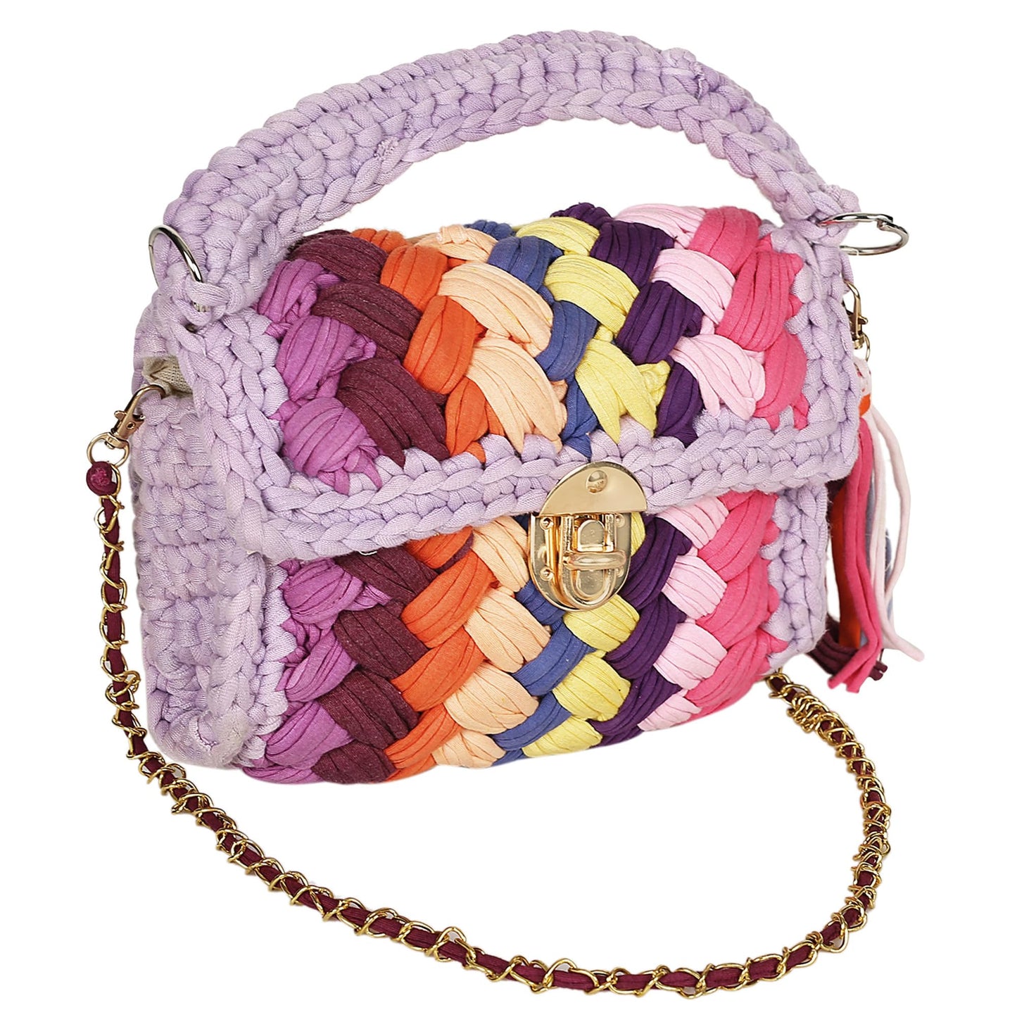 Trend Overseas T-shirt Cotton Yarn handbag Luxury crochet purse Sling bag evening bags luxury handbag