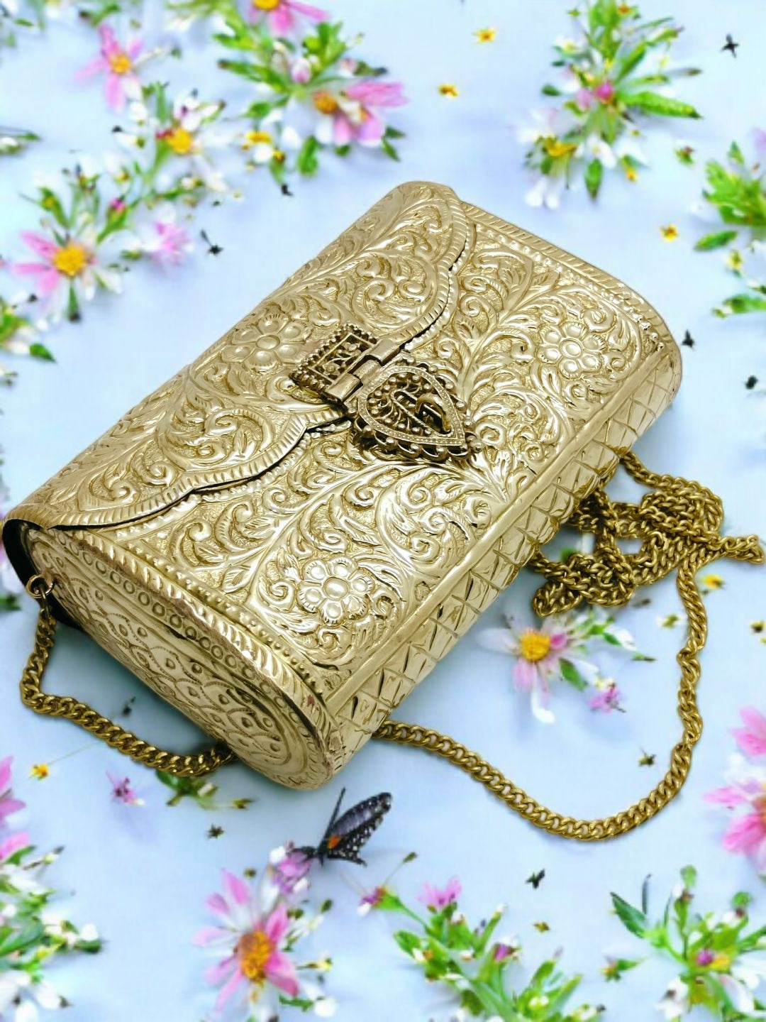 Trend Overseas Brass Metal Bag Purse Vintage Style Brass Purse antique clutch Ethnic clutch Handmade Women metal clutch Bag