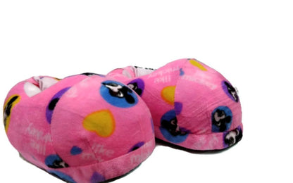 Trend Overseas Women's Pink Emoji Winter Slipper Warm Shoes- Free Size