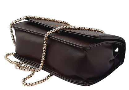 Trend Overseas PU Sling Bag Stylish Golden Chain Crossbody Sling Bag cum Handbag For Women