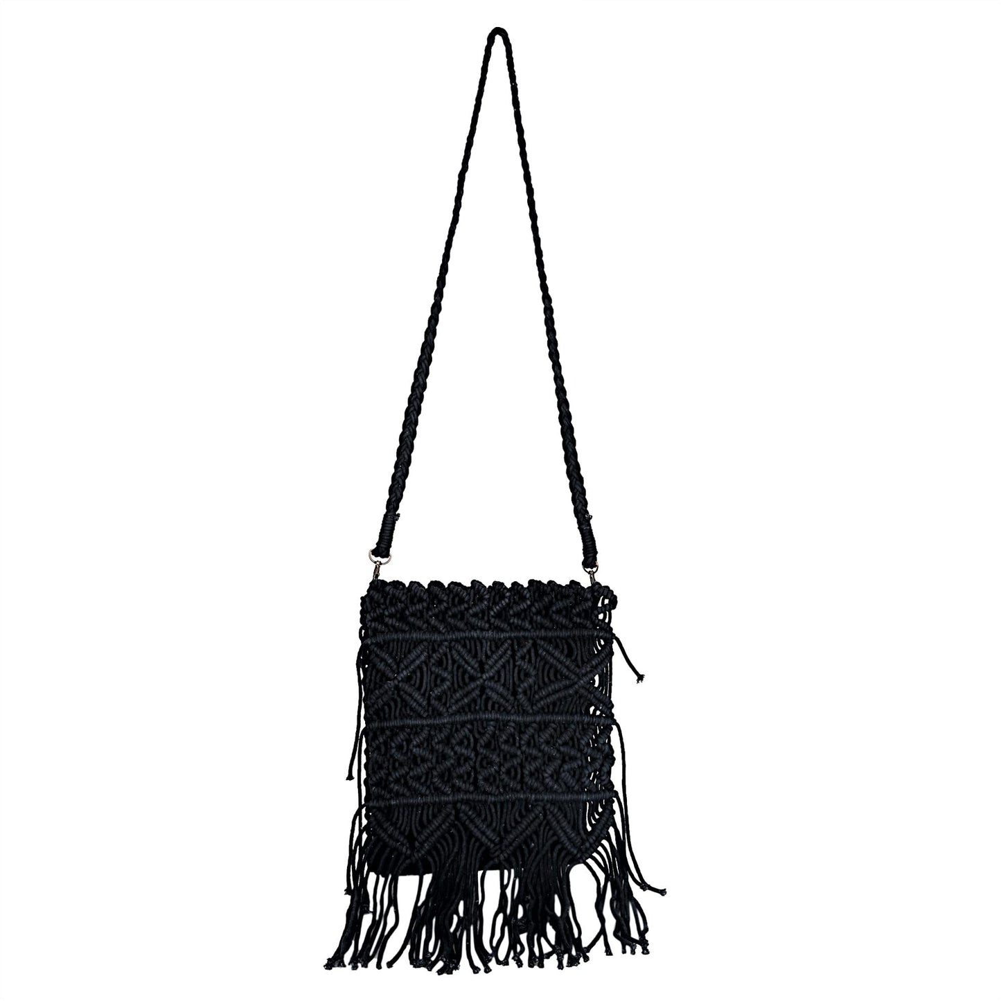 Trend Overseas Women/Girl Handwoven Crochet Macrame Cotton rope Ivory (Off-White) Sling/Clutch Handbag