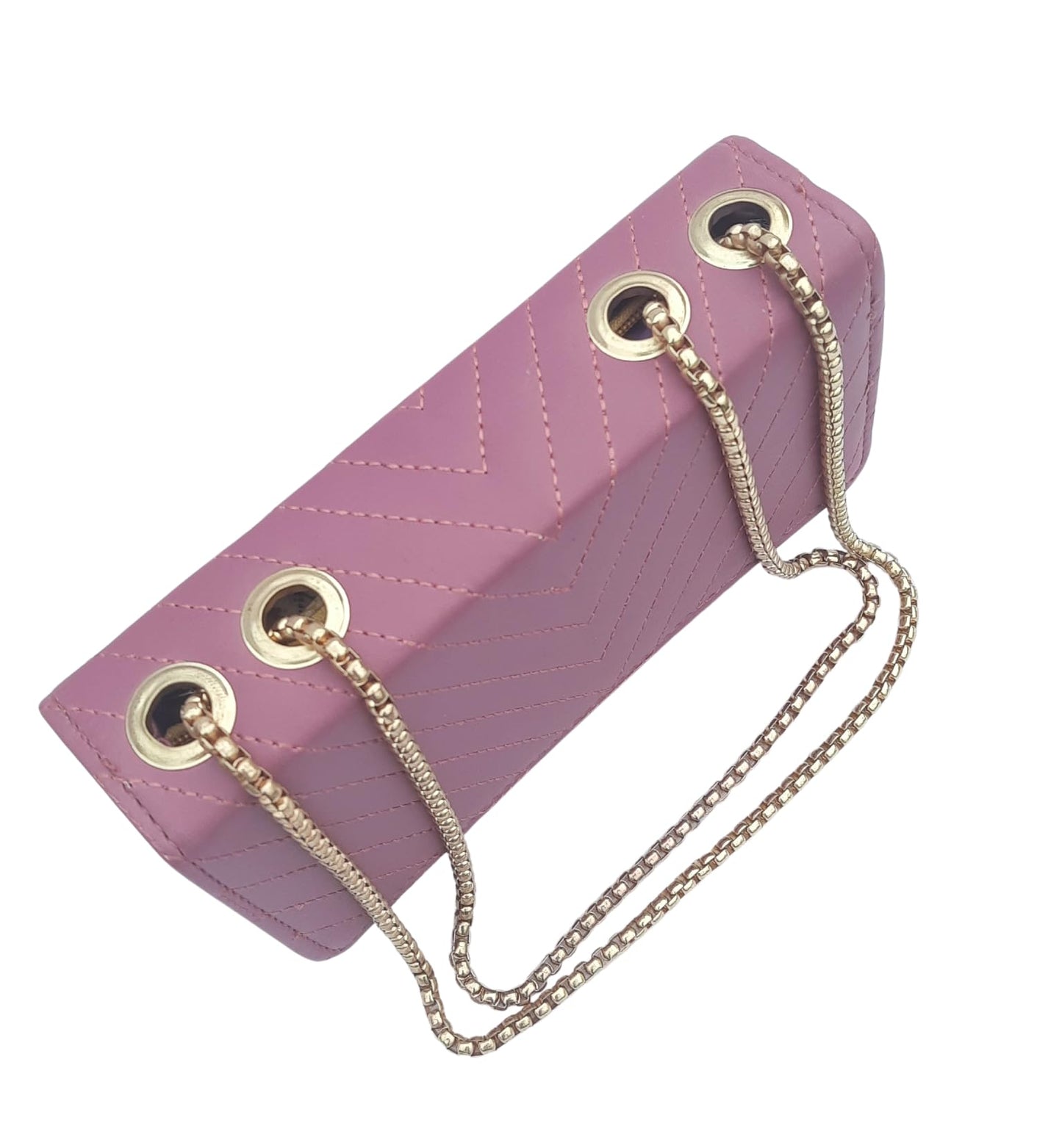 Trend Overseas PU Sling Bag Stylish Golden Chain Crossbody Sling Bag cum Handbag For Women