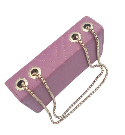 Trend Overseas PU Sling Bag Stylish Golden Chain Crossbody Sling Bag cum Handbag For Women