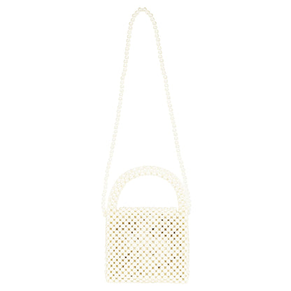 Trend Overseas Handmade White/Ivory Pearl Beaded Sling Bags For Women/Stylish Handbags For Girls/Latest Trendy Pearl Tote Bag