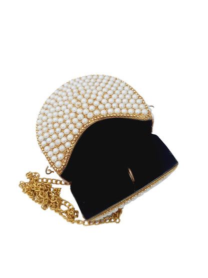 Trend Overseas Pearl beaded bag ethnic Small Size Metal Bag Coin Purse kids Bag party clutch