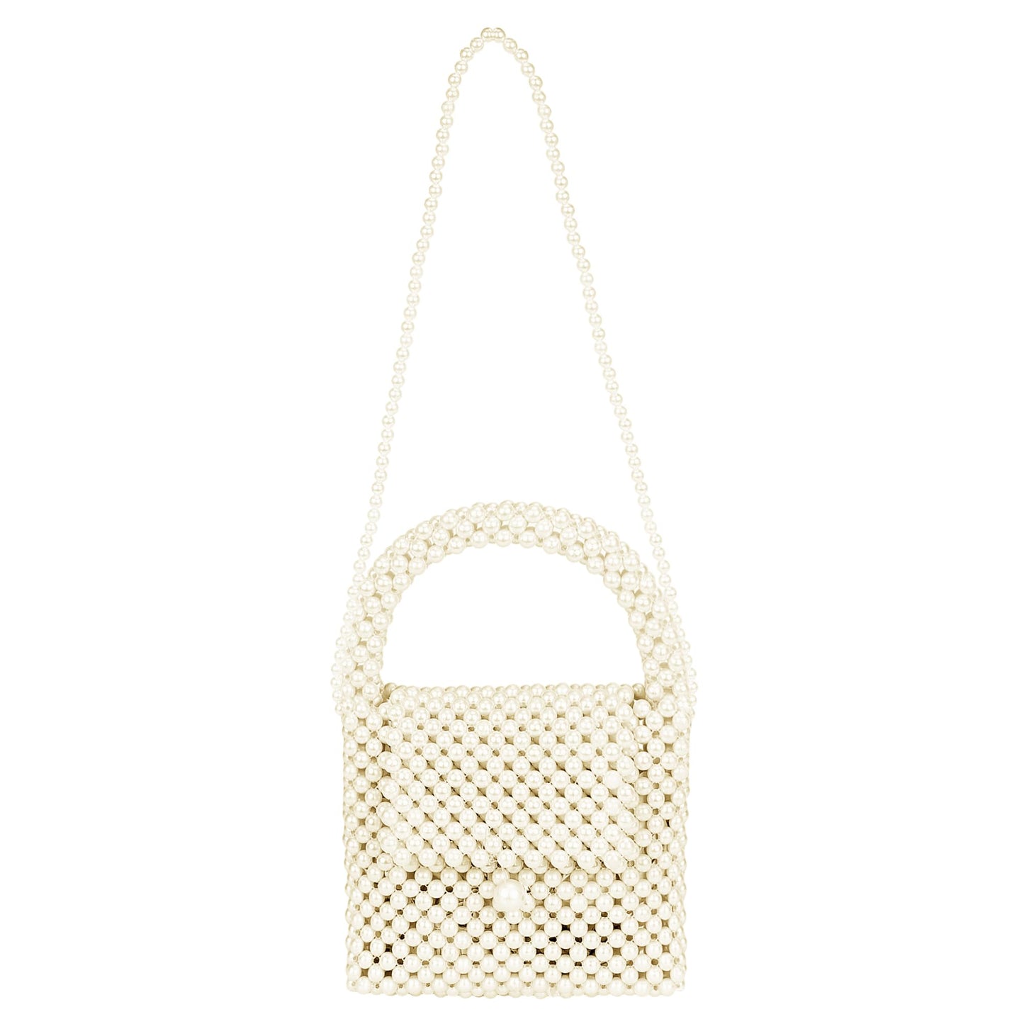 Trend Overseas Handmade White/Ivory Pearl Beaded Sling Bags For Women/Stylish Handbags For Girls/Latest Trendy Pearl Tote Bag