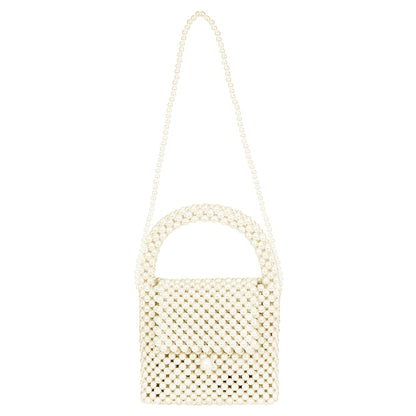 Trend Overseas Handmade White/Ivory Pearl Beaded Sling Bags For Women/Stylish Handbags For Girls/Latest Trendy Pearl Tote Bag