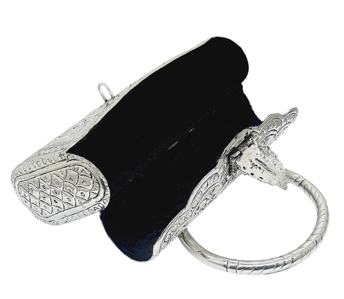Trend Overseas Women's Silver Handle metal Clutch Hand Cluth
