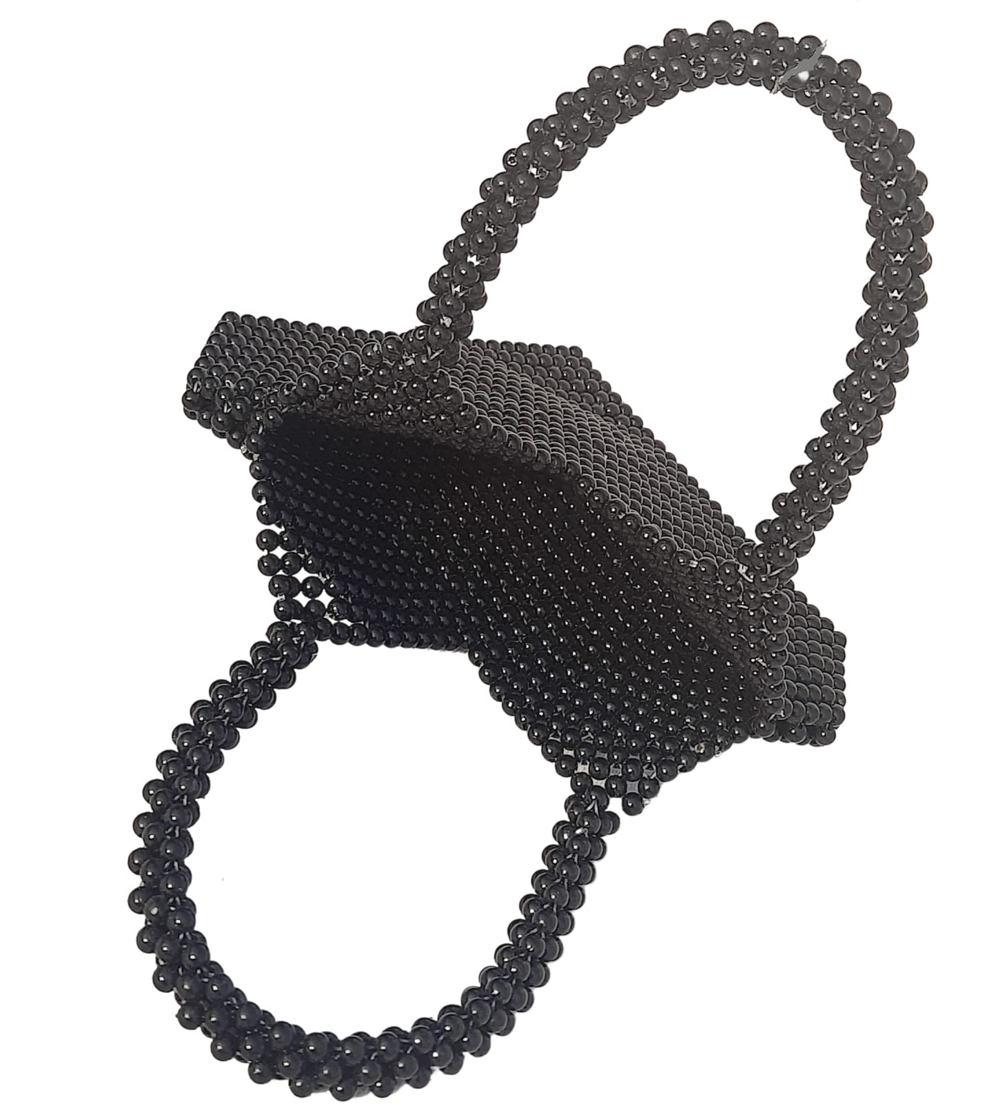 Trend Overseas Handmade Black Pearl Beaded Hand Bag for Women/Stylish Handbags For Girls/Latest Trendy Pearl Tote Bag