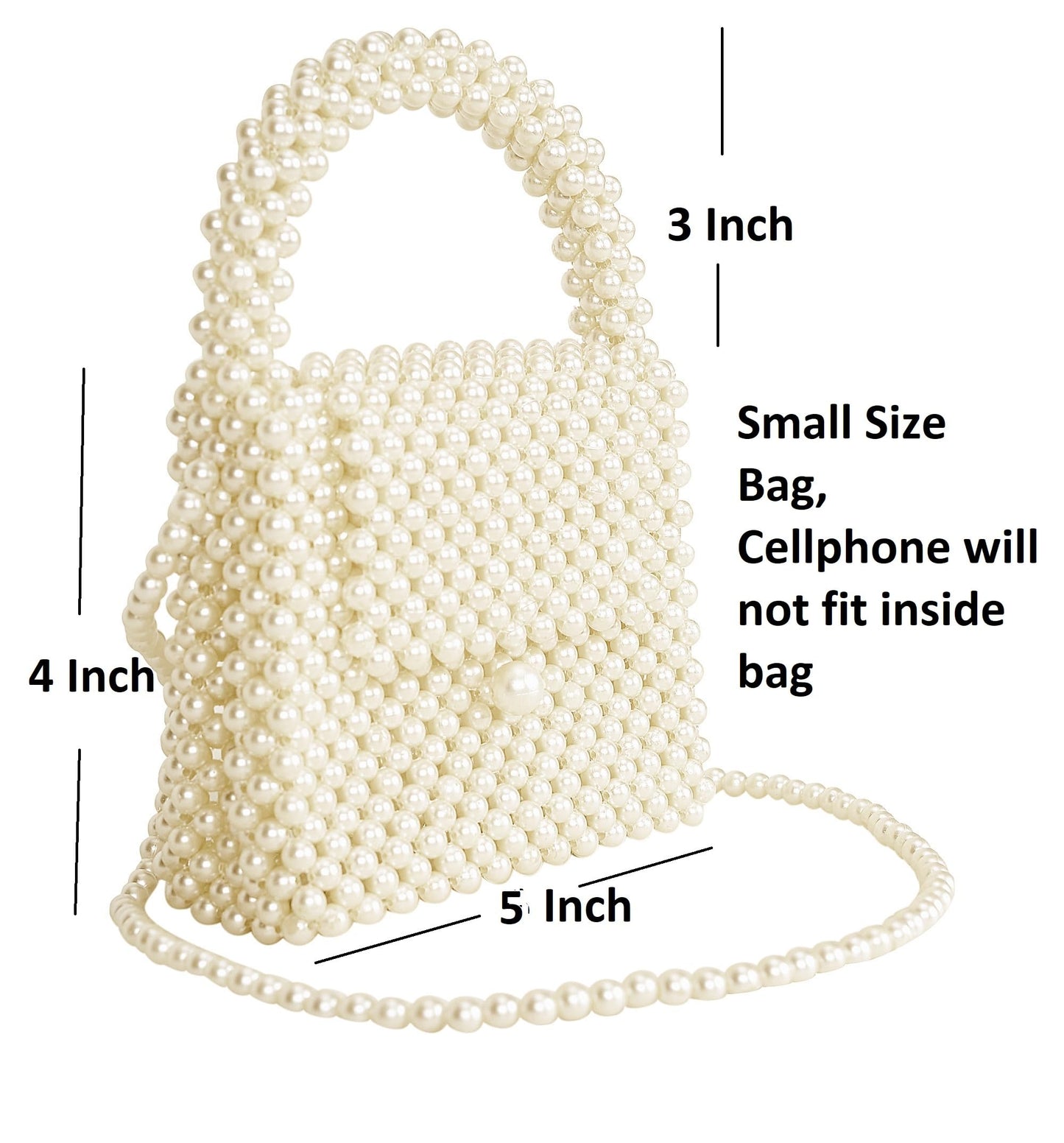Trend Overseas Handmade White/Ivory Pearl Beaded Sling Bags For Women/Stylish Handbags For Girls/Latest Trendy Pearl Tote Bag