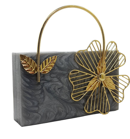 Trend Overseas Bridal Acrylic Clutch Hand Clutches for Girls - Luxury and Fashionable Resin Acrylic Purse for Women - Perfect for Parties and Special Occasions