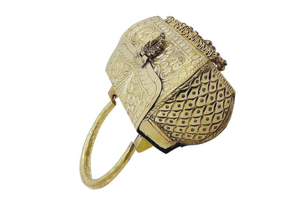 Trend Overseas Girls/Women Small Size Handle Clutch Brass metal bag Ethnic clutch