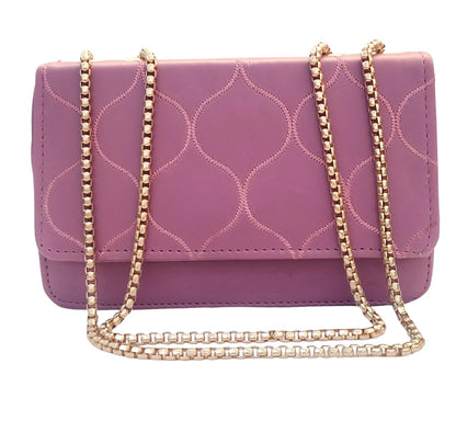 Trend Overseas PU Sling Bag Stylish Golden Chain Crossbody Sling Bag cum Handbag For Women