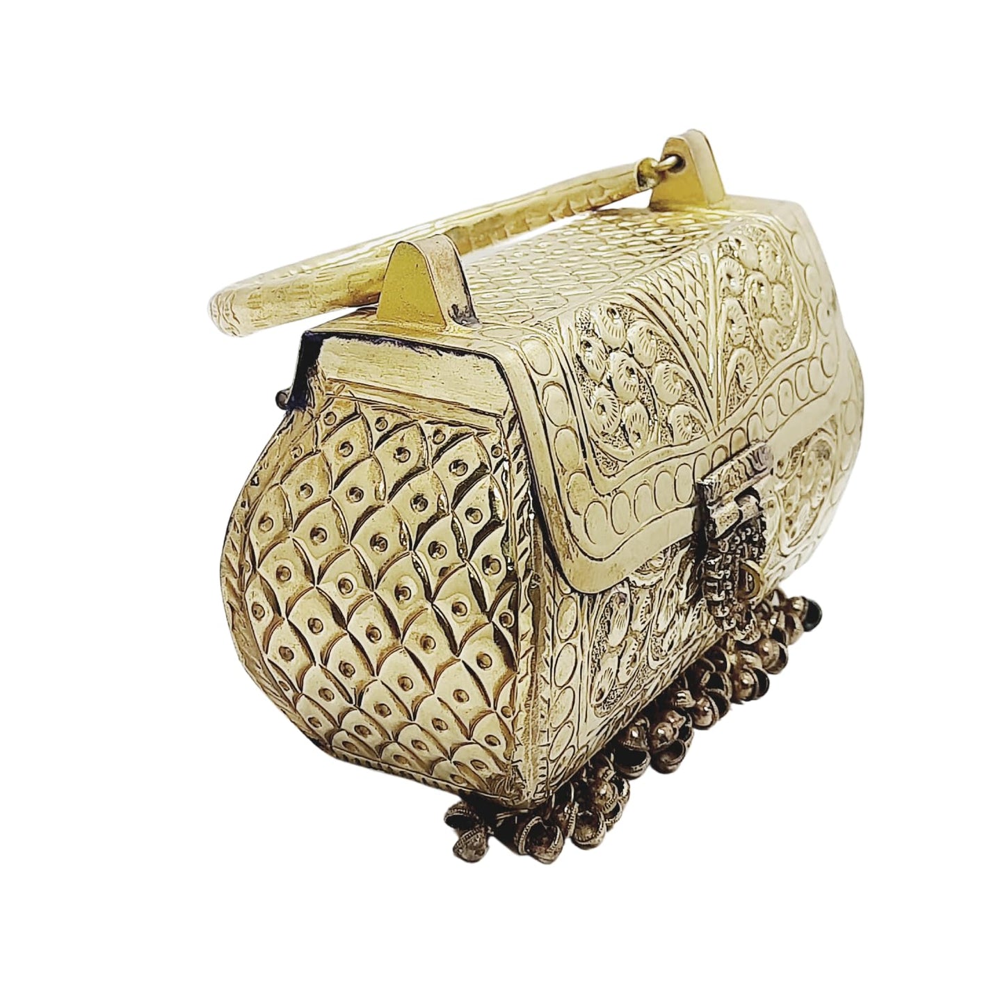 Trend Overseas Girls/Women Small Size Handle Clutch Brass metal bag Ethnic clutch