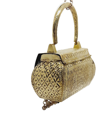 Trend Overseas Girls/Women Small Size Handle Clutch Brass metal bag Ethnic clutch