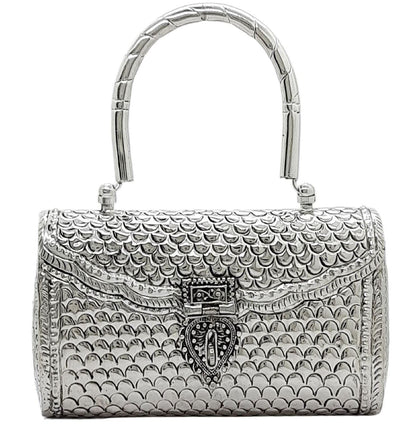 Trend Overseas Women's Silver Handle metal Clutch Hand Cluth