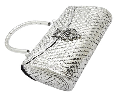 Trend Overseas Women's Silver Handle metal Clutch Hand Cluth