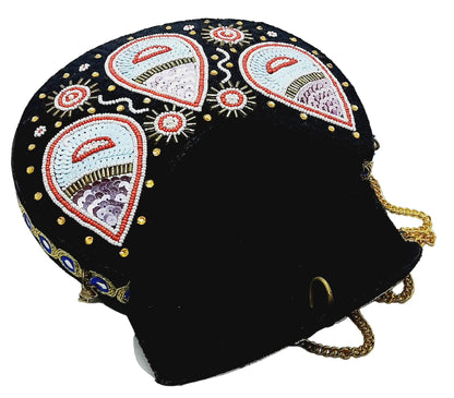 Trend Overseas Black Embroidery Beaded Ethnic purse Girls Bridal Bag cross body party bag