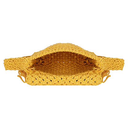 Trend Overseas Teenager Kids Women/Girl Crossbody Bag cum Clutch Handwoven Crochet Macrame Cotton rope Handbag