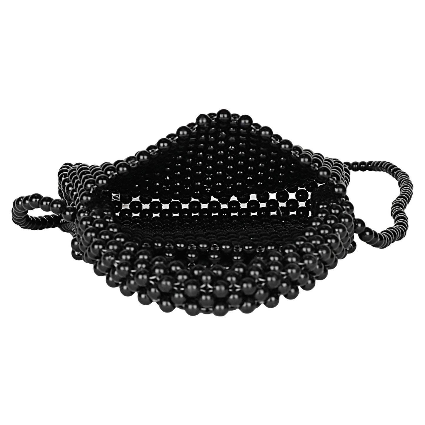 Trend Overseas Handmade Black Pearl Beaded Shoulder Bag for Women/Kids | Small Size Tote Bag | Luxury Black Pearl Bag | Fashionable and Elegant |