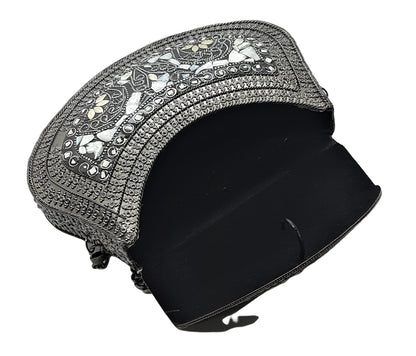 Trend Overseas Women's Antique Black Color Sea Shell bag ethnic clutch metal bag party clutch
