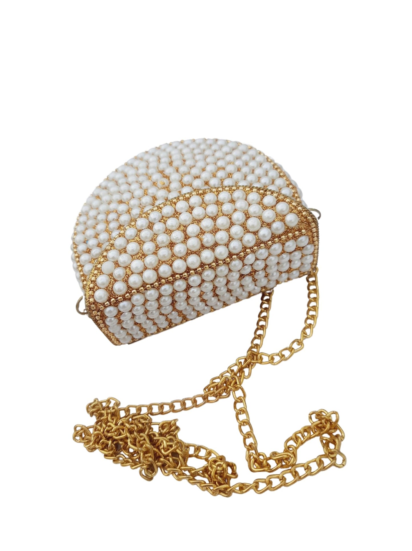 Trend Overseas Pearl beaded bag ethnic Small Size Metal Bag Coin Purse kids Bag party clutch