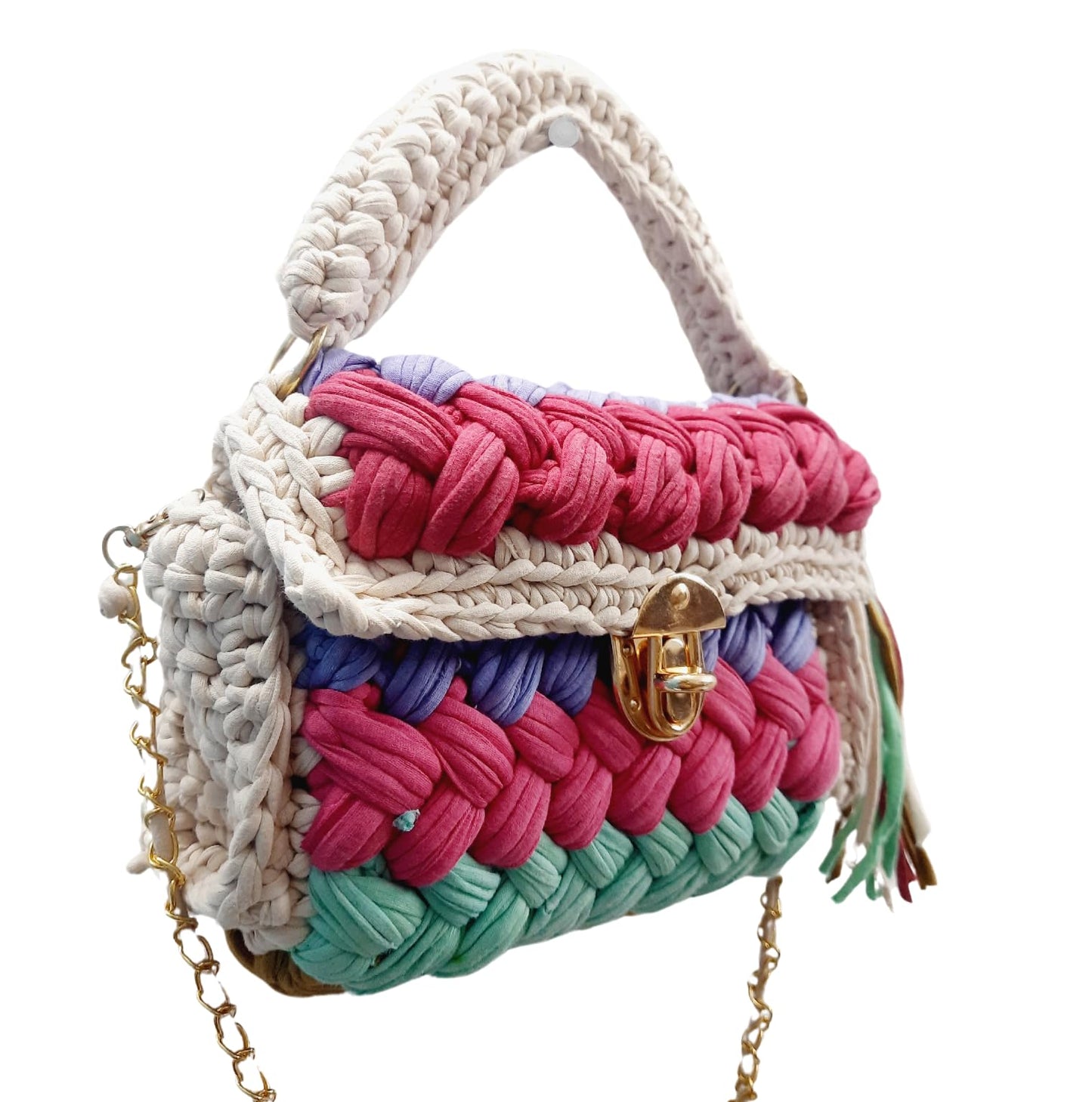 Trend Overseas T-shirt Cotton Yarn handbag Luxury crochet purse Sling bag evening bags luxury handbag