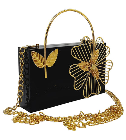 Trend Overseas Bridal Acrylic Clutch Hand Clutches for Girls - Luxury and Fashionable Resin Acrylic Purse for Women - Perfect for Parties and Special Occasions