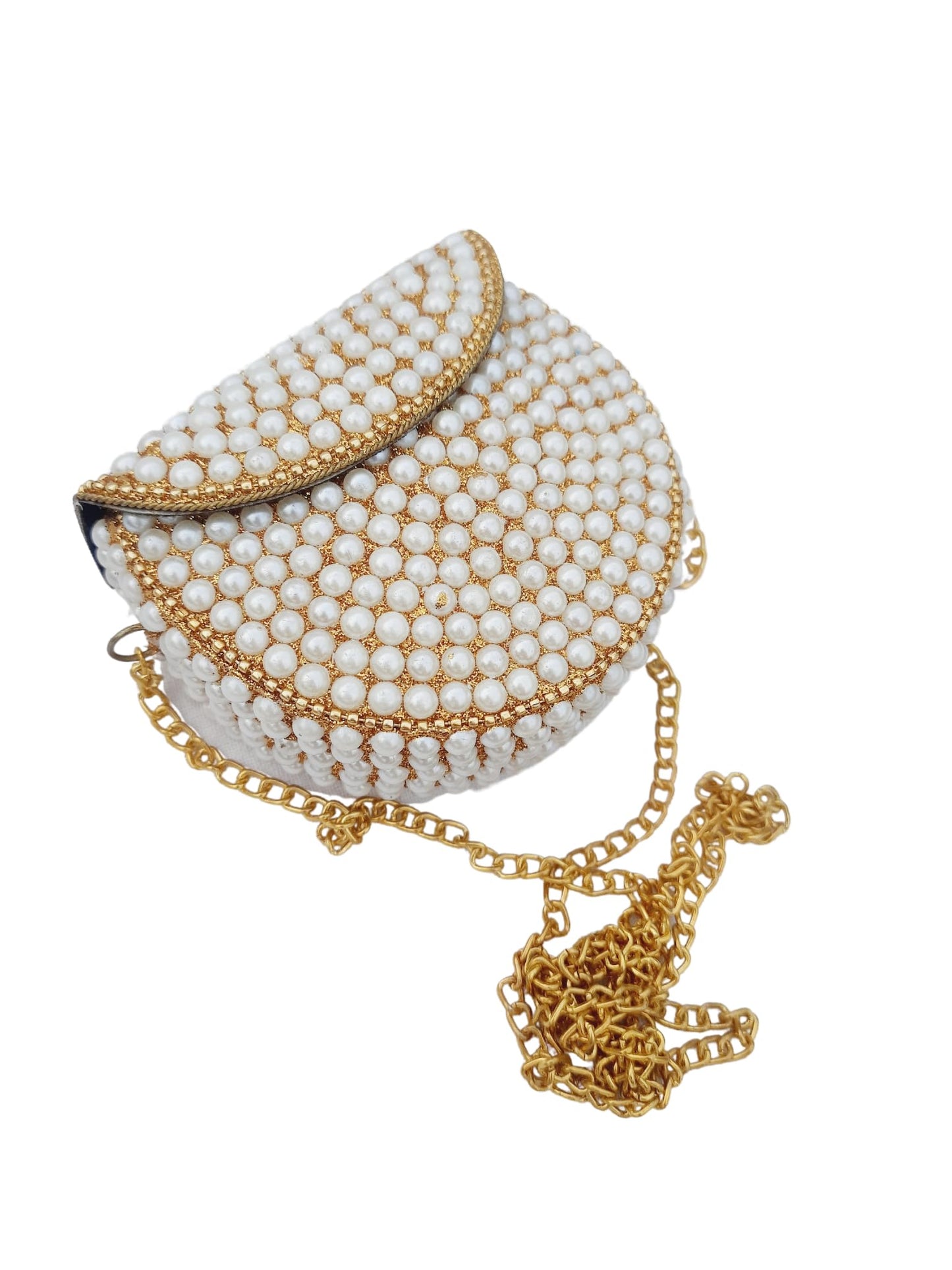 Trend Overseas Pearl beaded bag ethnic Small Size Metal Bag Coin Purse kids Bag party clutch