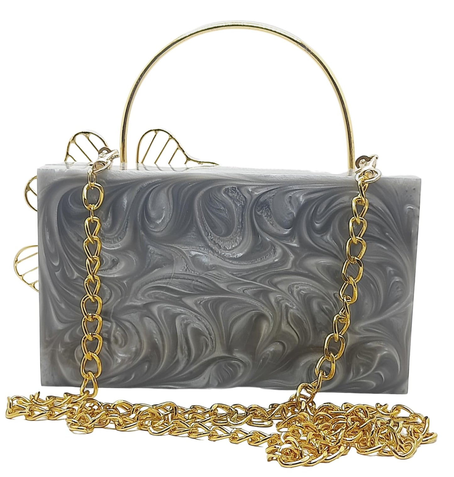 Trend Overseas Bridal Acrylic Clutch Hand Clutches for Girls - Luxury and Fashionable Resin Acrylic Purse for Women - Perfect for Parties and Special Occasions