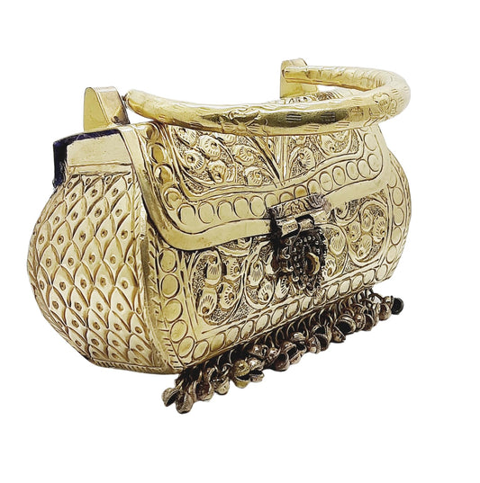 Trend Overseas Golden Girls/Women Small Size Handle Clutch Brass metal bag Ethnic clutch