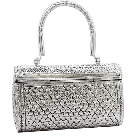 Trend Overseas Women's Silver Handle metal Clutch Hand Cluth