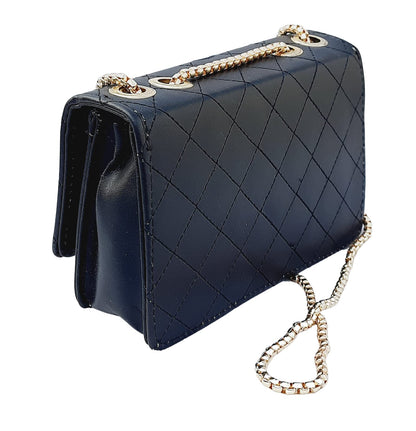 Trend Overseas PU Sling Bag Stylish Golden Chain Crossbody Sling Bag cum Handbag For Women