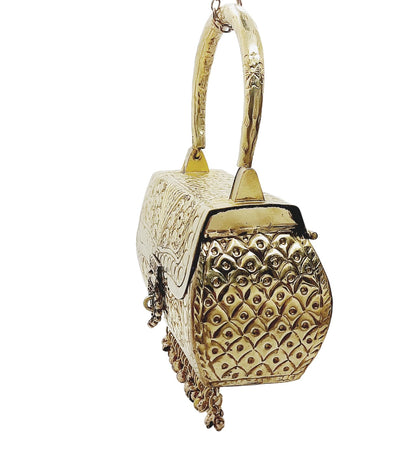 Trend Overseas Golden Girls/Women Small Size Handle Clutch Brass metal bag Ethnic clutch