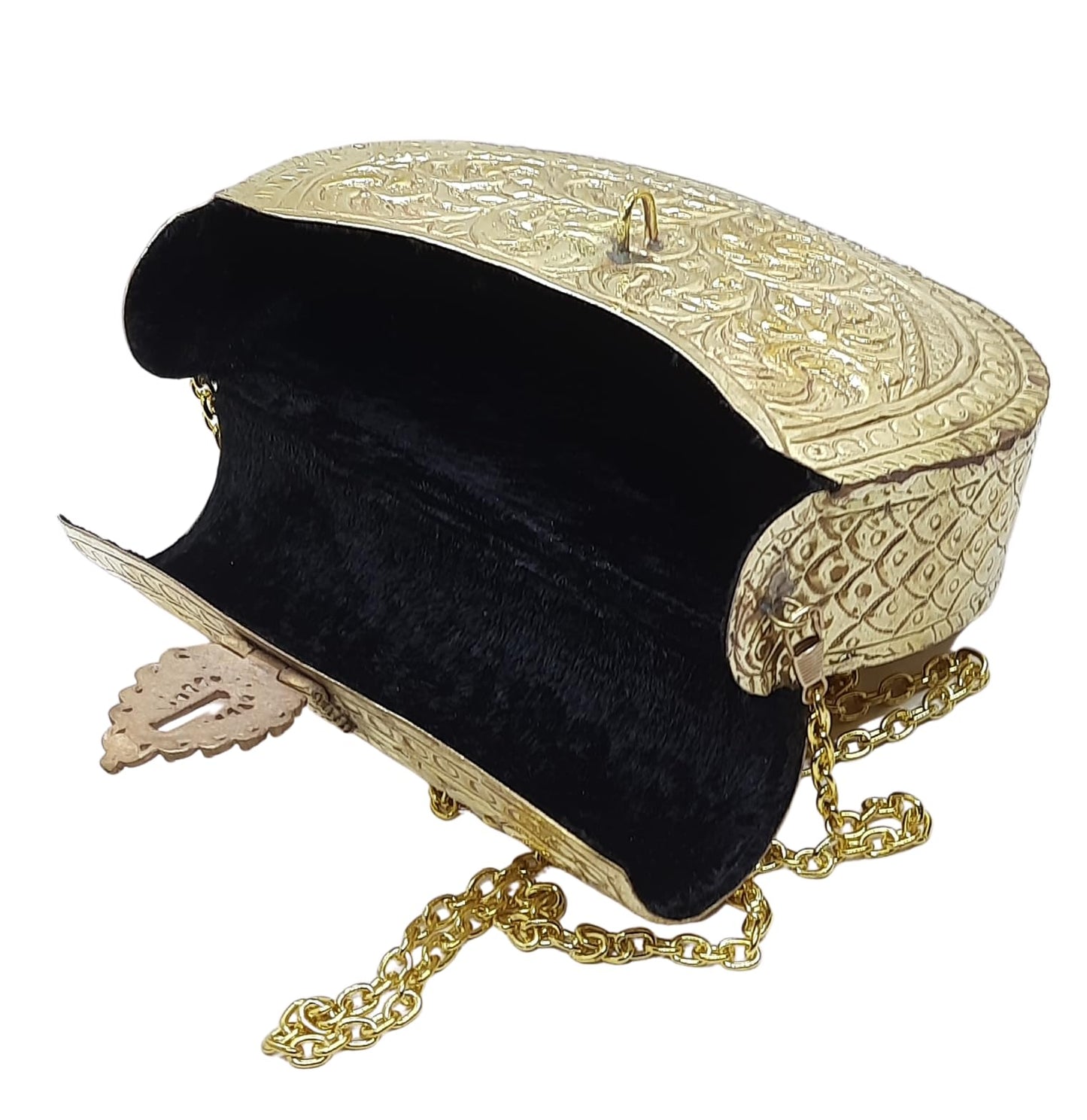Trend Overseas Clutches for women Golden Brass Metal bag Bridal Clutch Party Purse