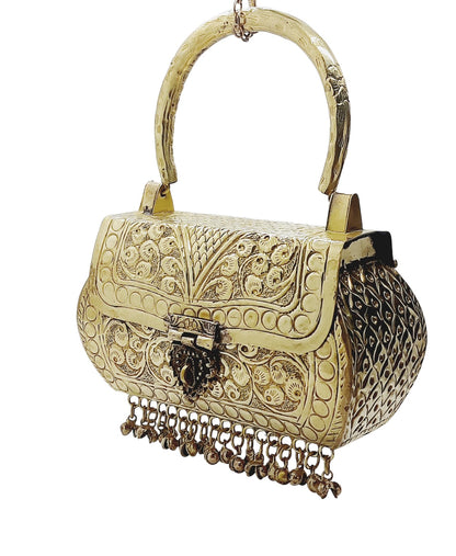 Trend Overseas Girls/Women Small Size Handle Clutch Brass metal bag Ethnic clutch