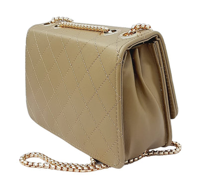 Trend Overseas PU Sling Bag Stylish Golden Chain Crossbody Sling Bag cum Handbag For Women