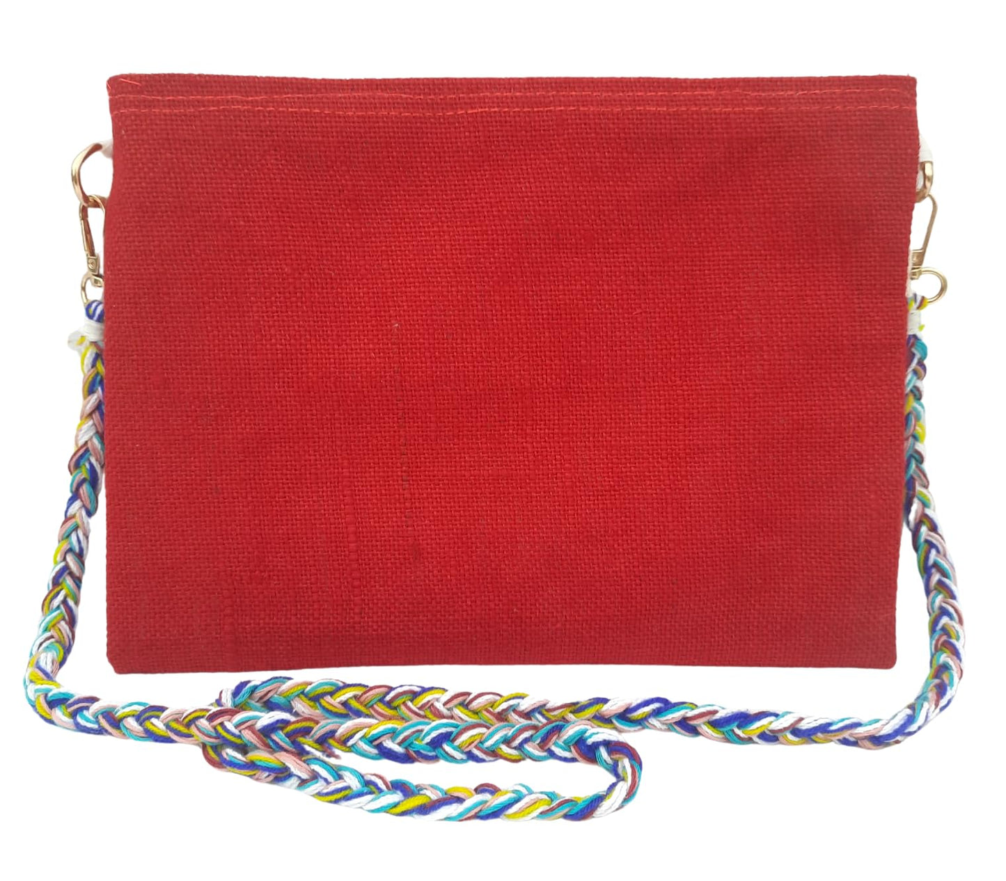 Trend Overseas Multicolor Jute Embroidery pom pom Bridal Bag cross body party sling bag