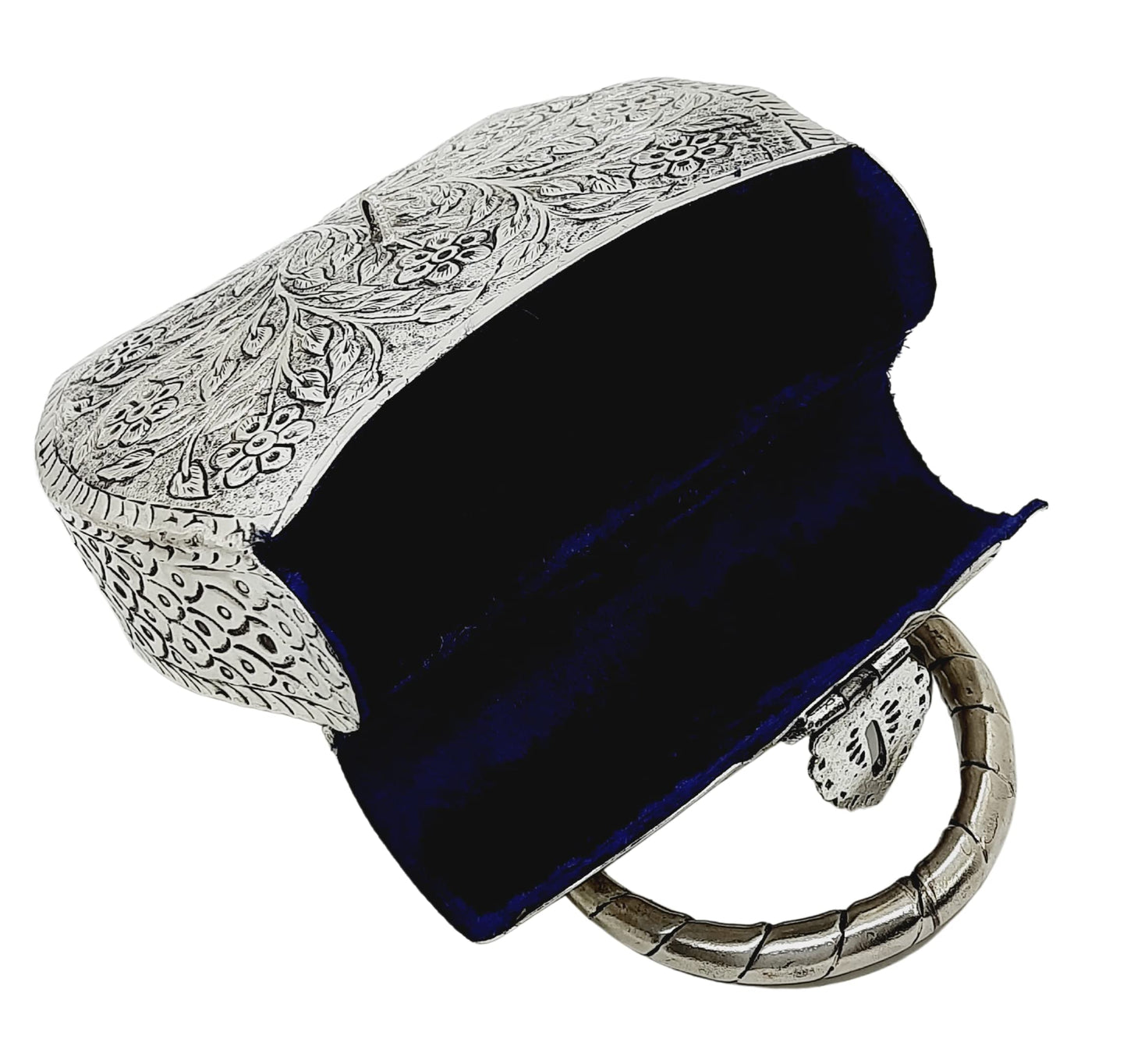 Trend Overseas Women's Silver Gold Brass Metal Handle Clutch Handmade Hand Clutch