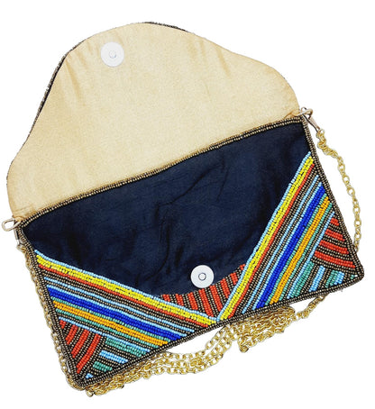 Trend Overseas Acrylic Beaded Wedding Boho Clutch bag Bohemian bag Evening Bag Ladies Purse Handbag Party Envelope Clutch Embroidered clutch
