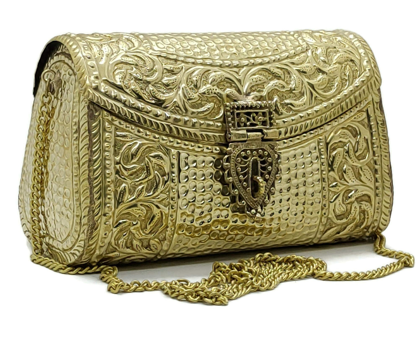 Trend Overseas women gift bridal bag Brass Metal Clutch Sling Bag Indian Ethnic Antique clutch
