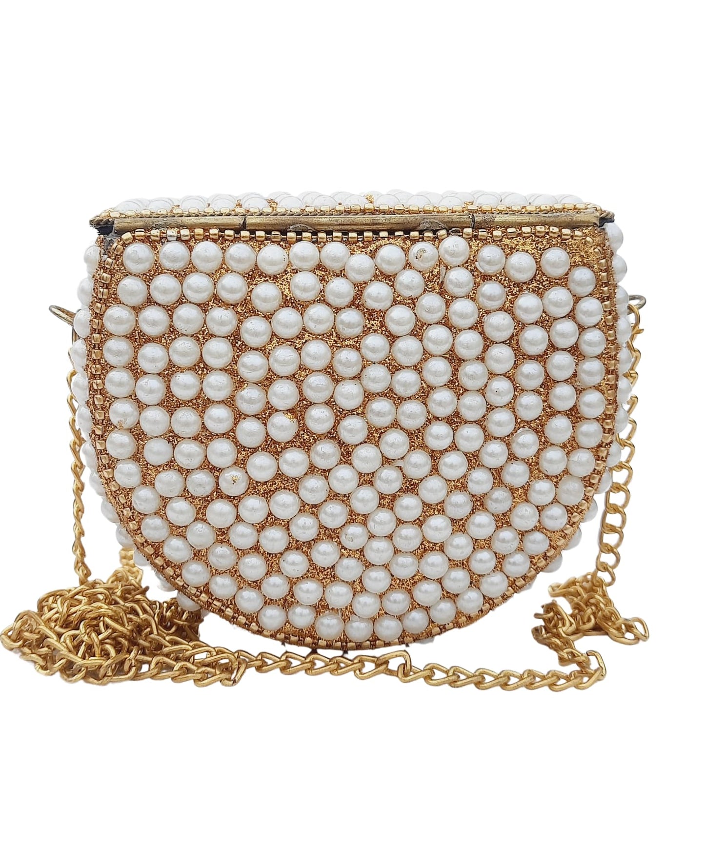 Trend Overseas Pearl beaded bag ethnic Small Size Metal Bag Coin Purse kids Bag party clutch