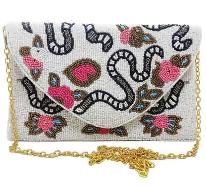 Trend Overseas Acrylic Beaded Wedding Boho Clutch bag Bohemian bag Evening Bag Ladies Purse Handbag Party Envelope Clutch Embroidered clutch