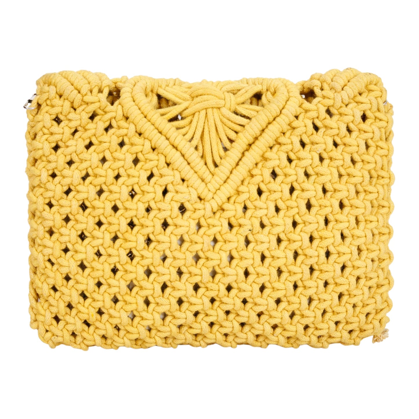 Trend Overseas Handwoven Crochet Macrame Bag Cotton Rope Handbag - Lightweight, Adjustable and Detachable Strap, Perfect for Teenagers and Kids