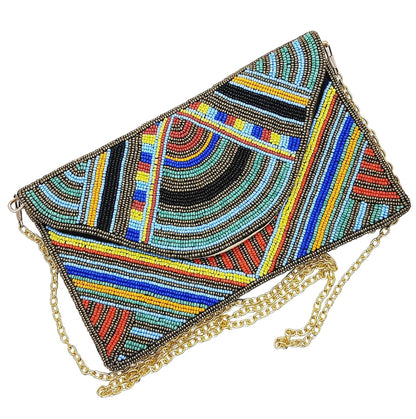 Trend Overseas Acrylic Beaded Wedding Boho Clutch bag Bohemian bag Evening Bag Ladies Purse Handbag Party Envelope Clutch Embroidered clutch